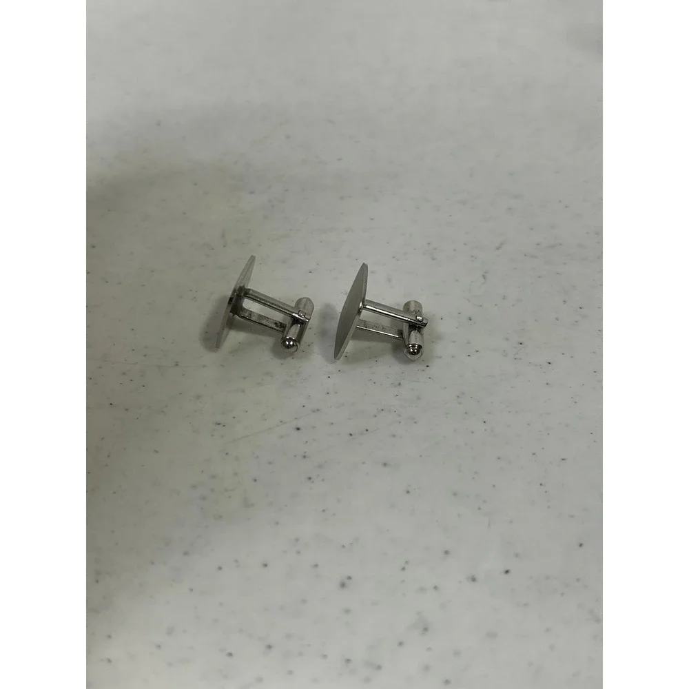 Vintage NS Meyer Inc New York Sterling Silver Square Cufflinks & Initial J Pair